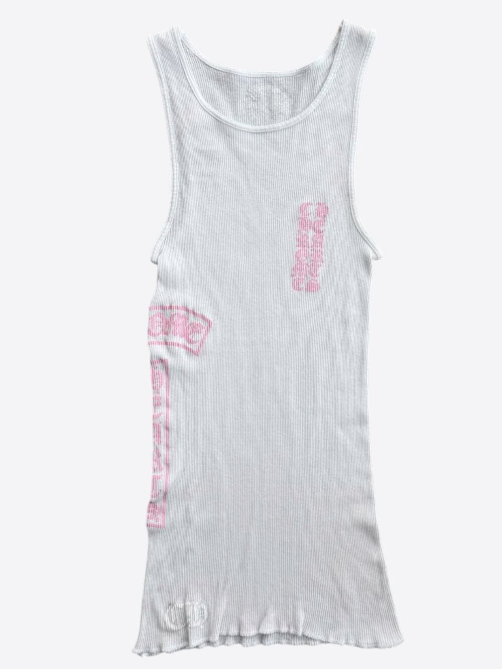 Chrome Hearts White & Pink T-Bar Logo Tank Top